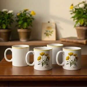 Kingston Gardens  4 Chrysanthemum Cups /MugsSignature Housewares Inc Japan